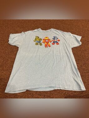 Marvel 2X (50-52) Mens Light Blue Superhero Graphic Tee